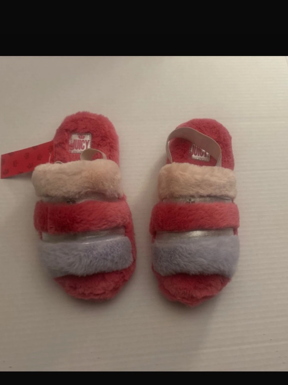 Juicy Couture Plush Girl Pink Footed Slippers
